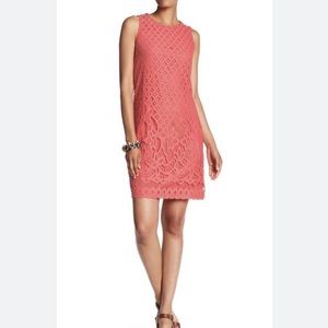 Pink lace sleeveless summer dress